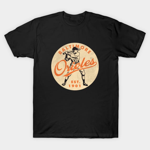 Old Style Baltimore Orioles by Buck Tee T-Shirt by Buck Tee